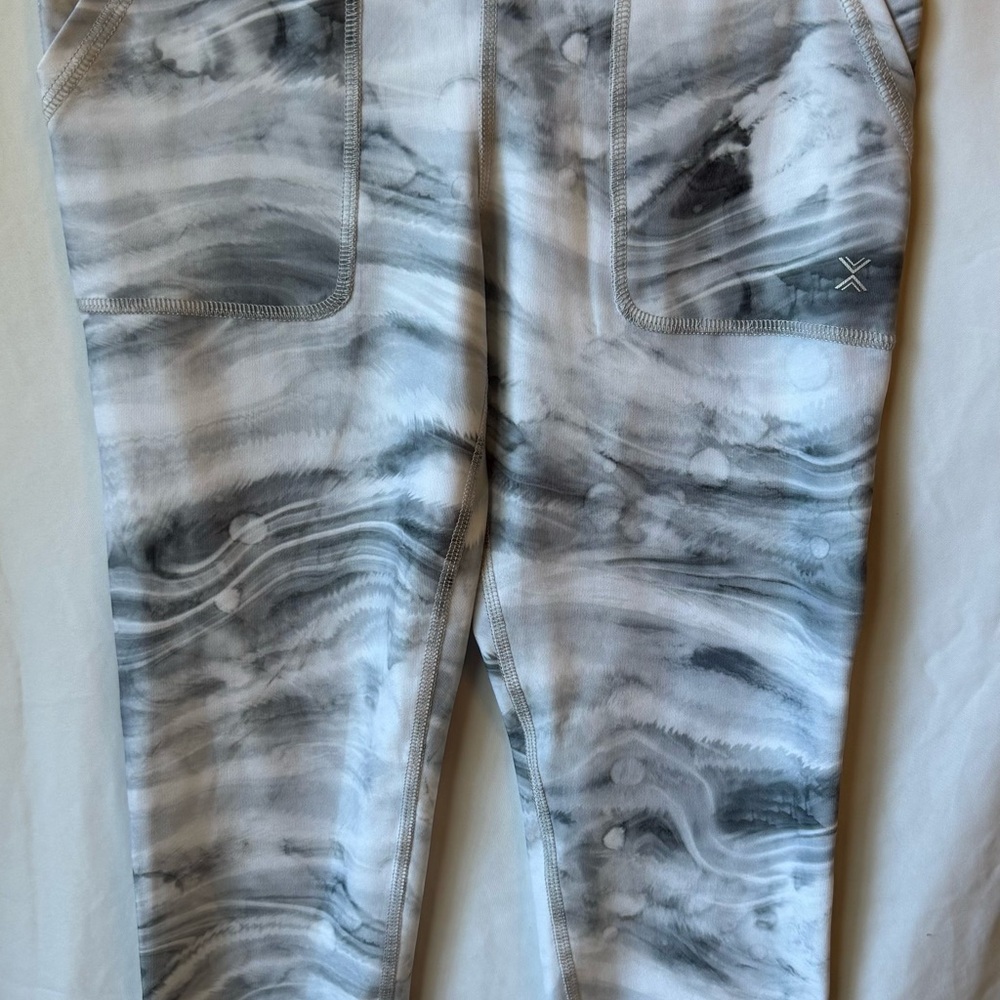 Xersion Marble Print High Waisted Leggings Quick Dry Gym Activewear M - Picture 2 of 5
